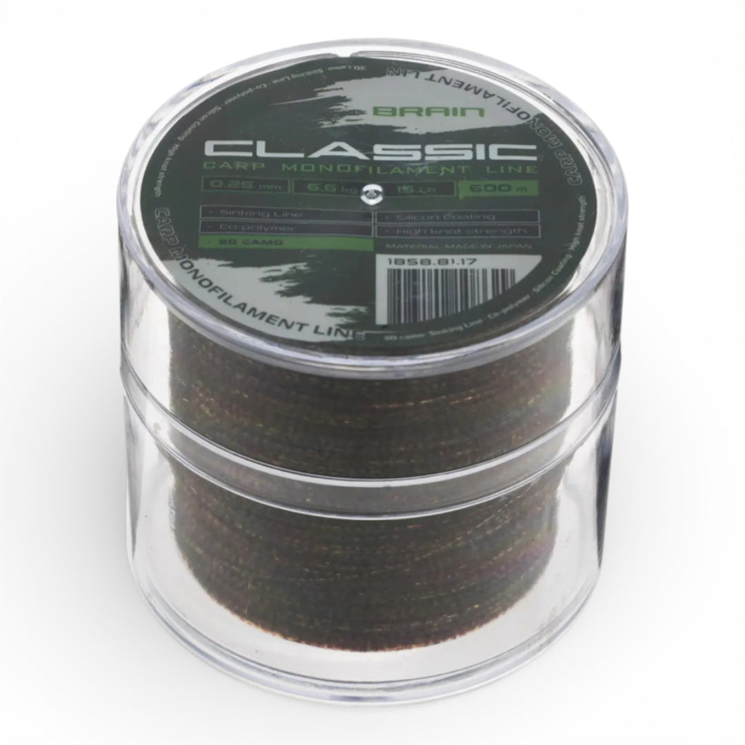 Волосінь Brain Classic Carp Line 600 м (3D Camo) | 0.25/0.28/0.30 мм, 15–20lb