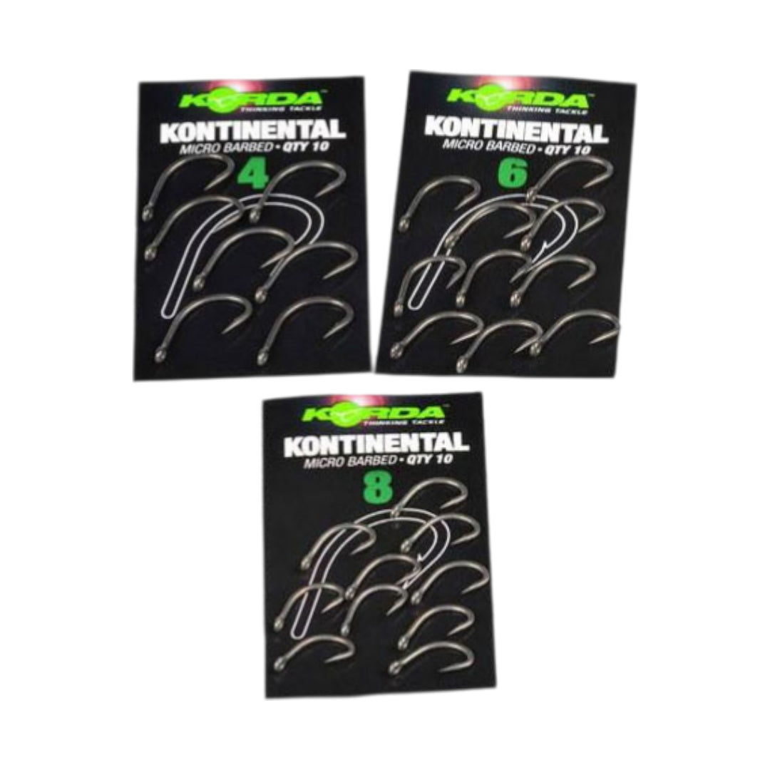 Гачки Korda Kontinental Hook (№4 / №6 / №8) | 10 шт/уп