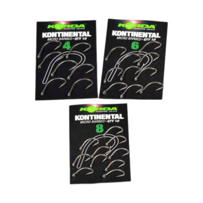 Гачки Korda Kontinental Hook (№4 / №6 / №8) | 10 шт/уп