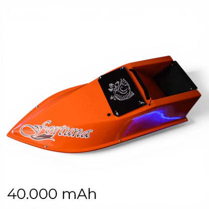 Кораблик Фортуна — бункер 3 л, дальність 600 м | Помаранчевий, 27 000 mAh, базова комплектація