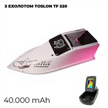 Кораблик Фортуна — бункер 3 л, дальність 600 м | Помаранчевий, 27 000 mAh, базова комплектація