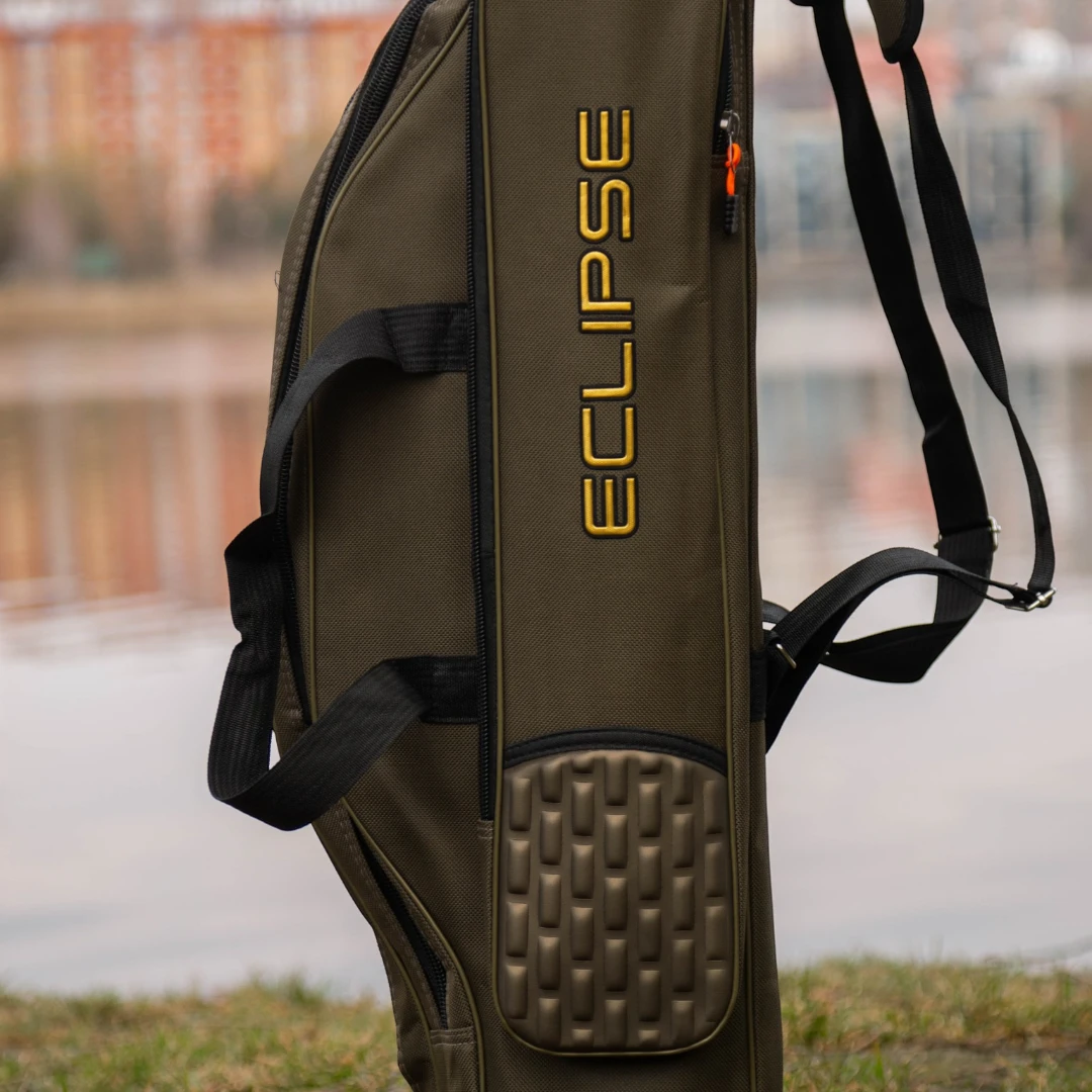 Чохол для вудилищ ECLIPSE — 1.00 / 1.35 / 1.50 м, 3 секції, темно-зелений, каркасний