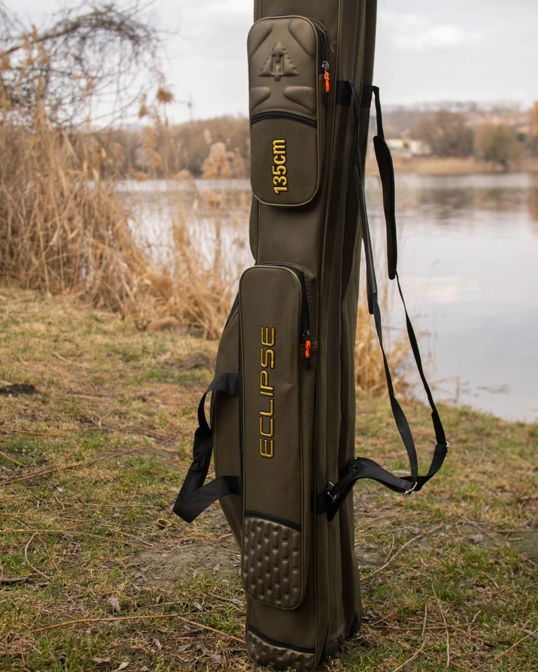 Чохол для вудилищ ECLIPSE — 1.00 / 1.35 / 1.50 м, 3 секції, темно-зелений, каркасний