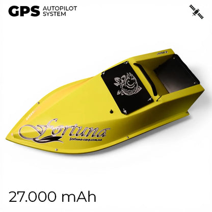 Кораблик Фортуна — бункер 3 л, дальність 600 м | Помаранчевий, 27 000 mAh, базова комплектація