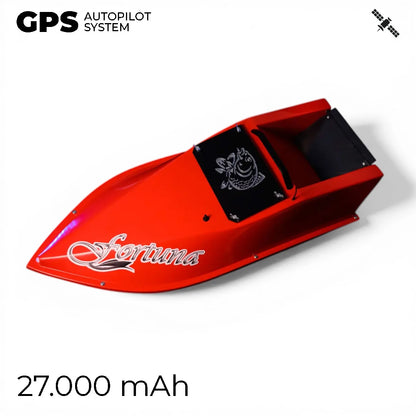 Кораблик Фортуна — бункер 3 л, дальність 600 м | Помаранчевий, 27 000 mAh, базова комплектація