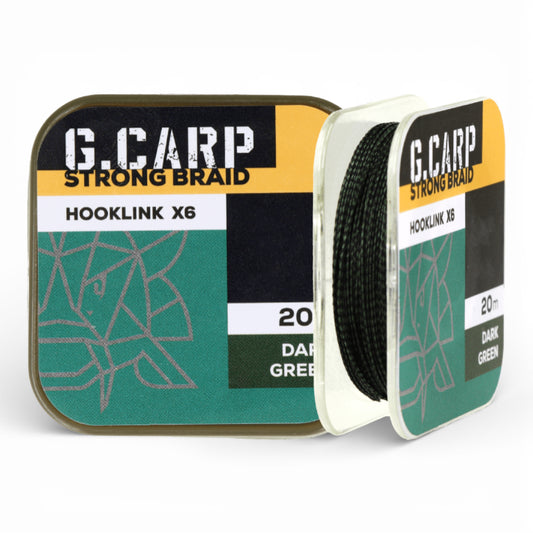 Повідковий матеріал GC G.Carp Strong Braid Hooklink X6 20 м Dark Green (15lb / 20lb / 25lb)